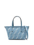 Fendi Denim-effect Ff Jacquard Roll Mini Bag