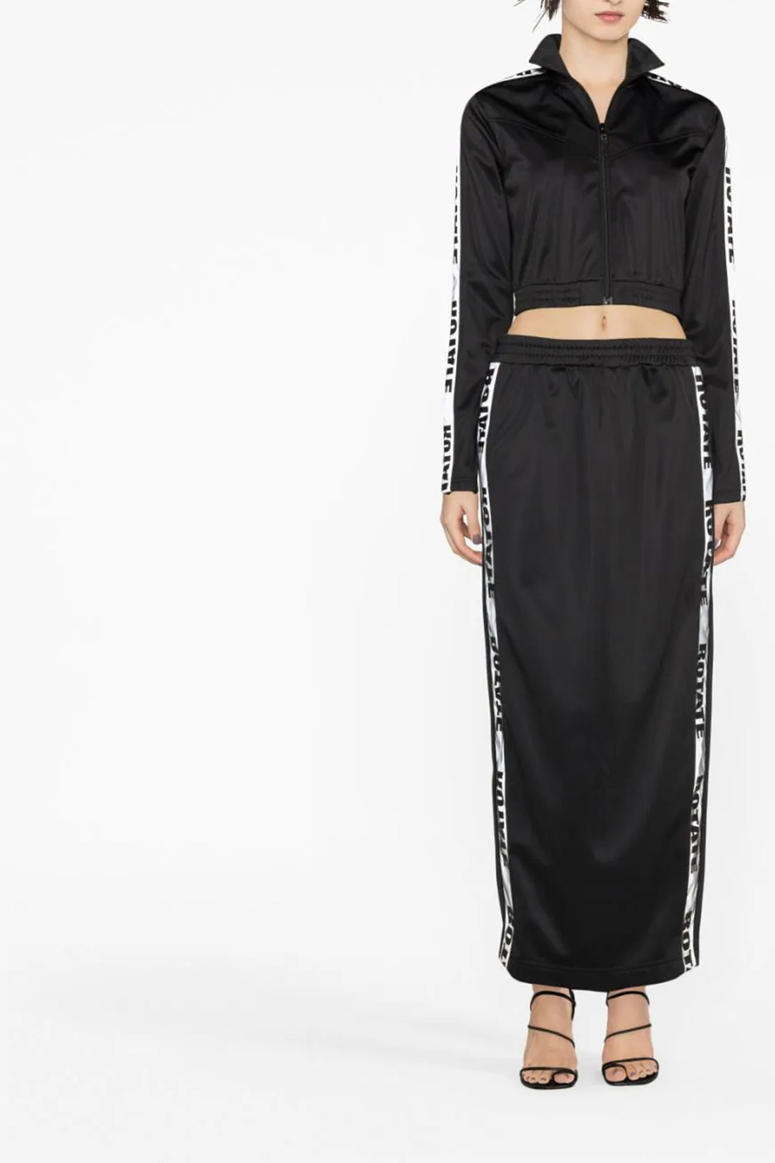 ROTATE BIRGER CHRISTENSEN XS sunday capsule cropped sweatshirt in technical fabric