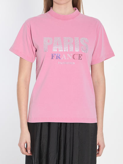 BALENCIAGA M paris strass t-shirt