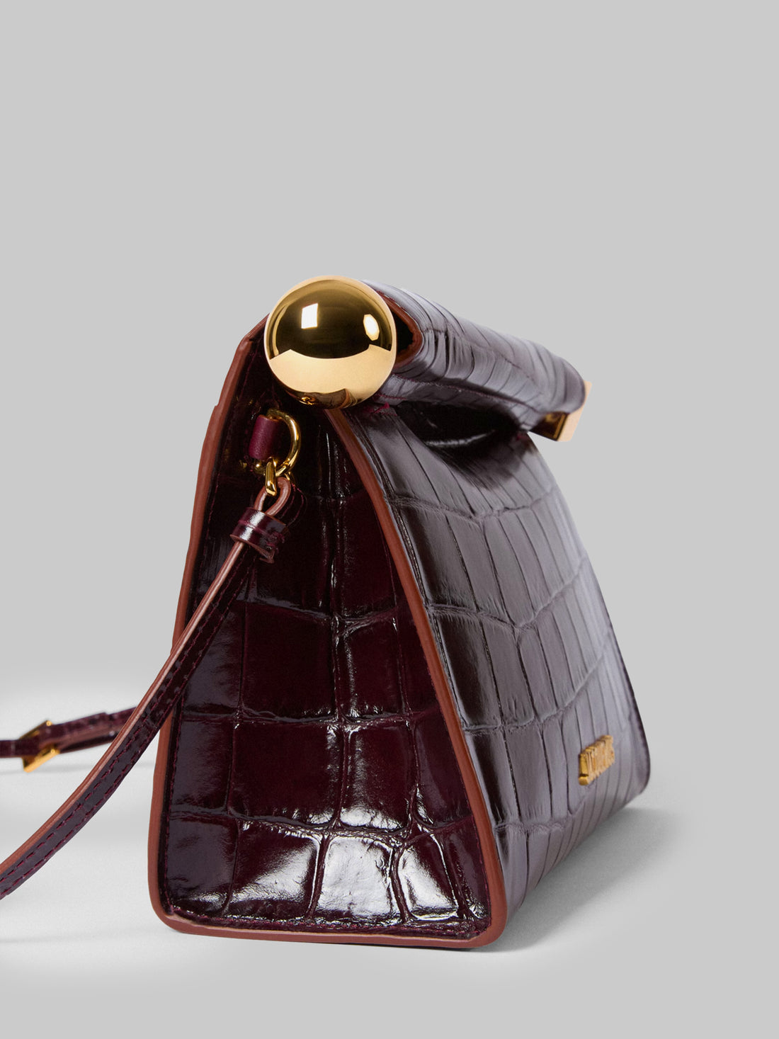 JACQUEMUS OS dark burgundy rond carré bag