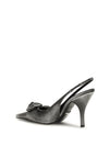 floral-detail leather slingback pumps