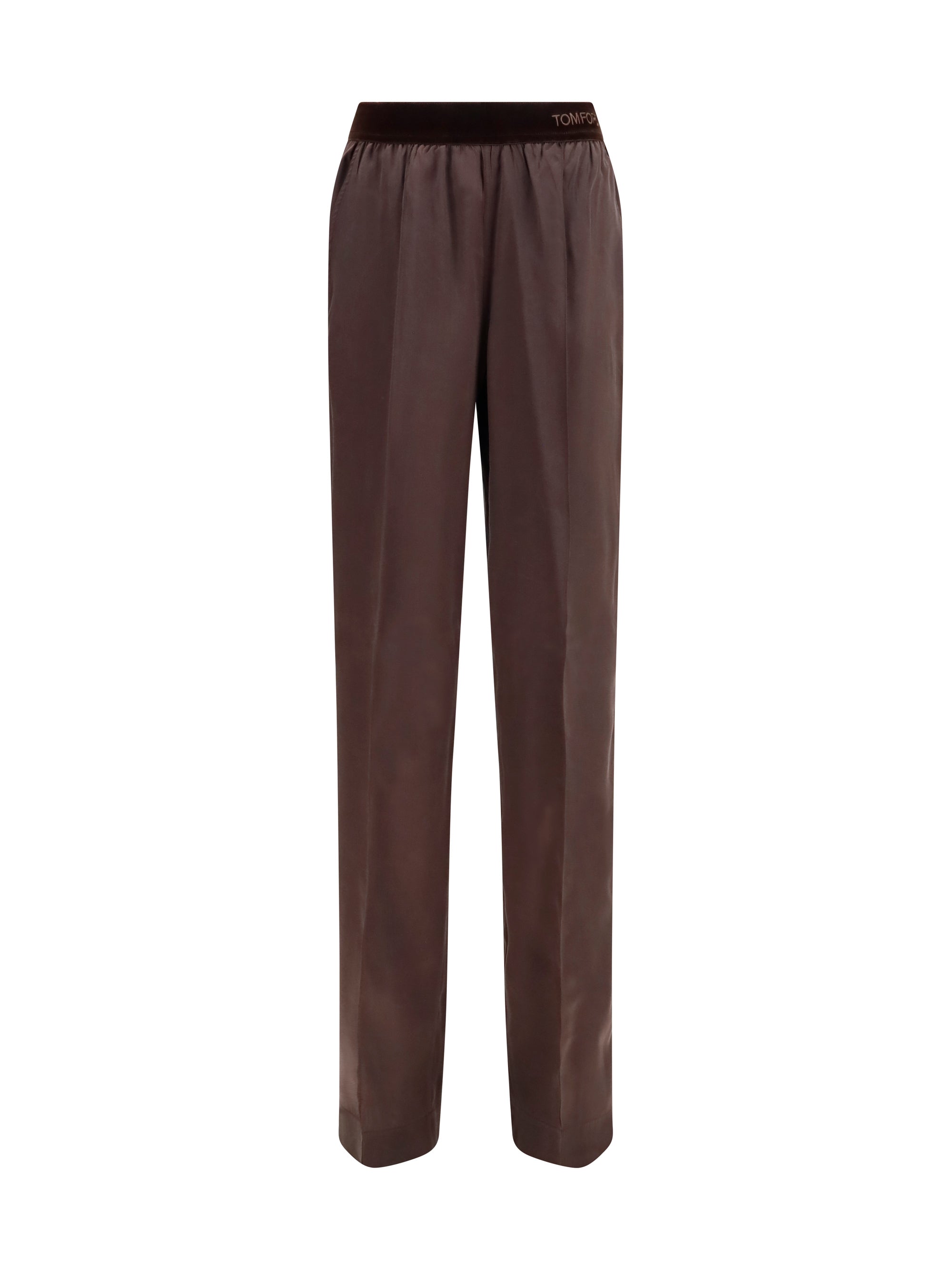 stretch silk satin pants