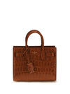 sac de jour handbag in crocodile-embossed leather