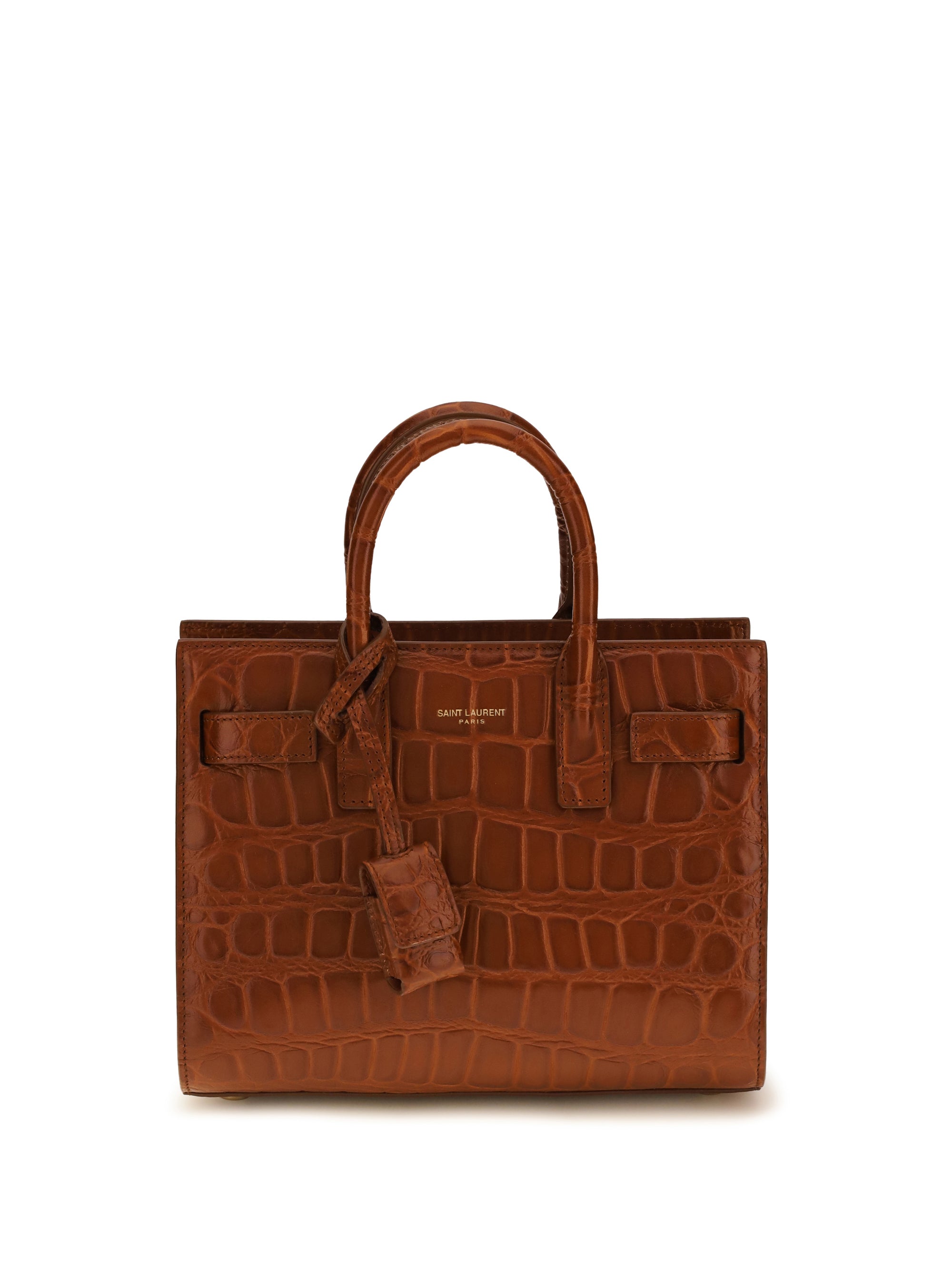 sac de jour handbag in crocodile-embossed leather