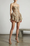 rebellion floral patterned silk mini dress