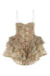 rebellion floral patterned silk mini dress