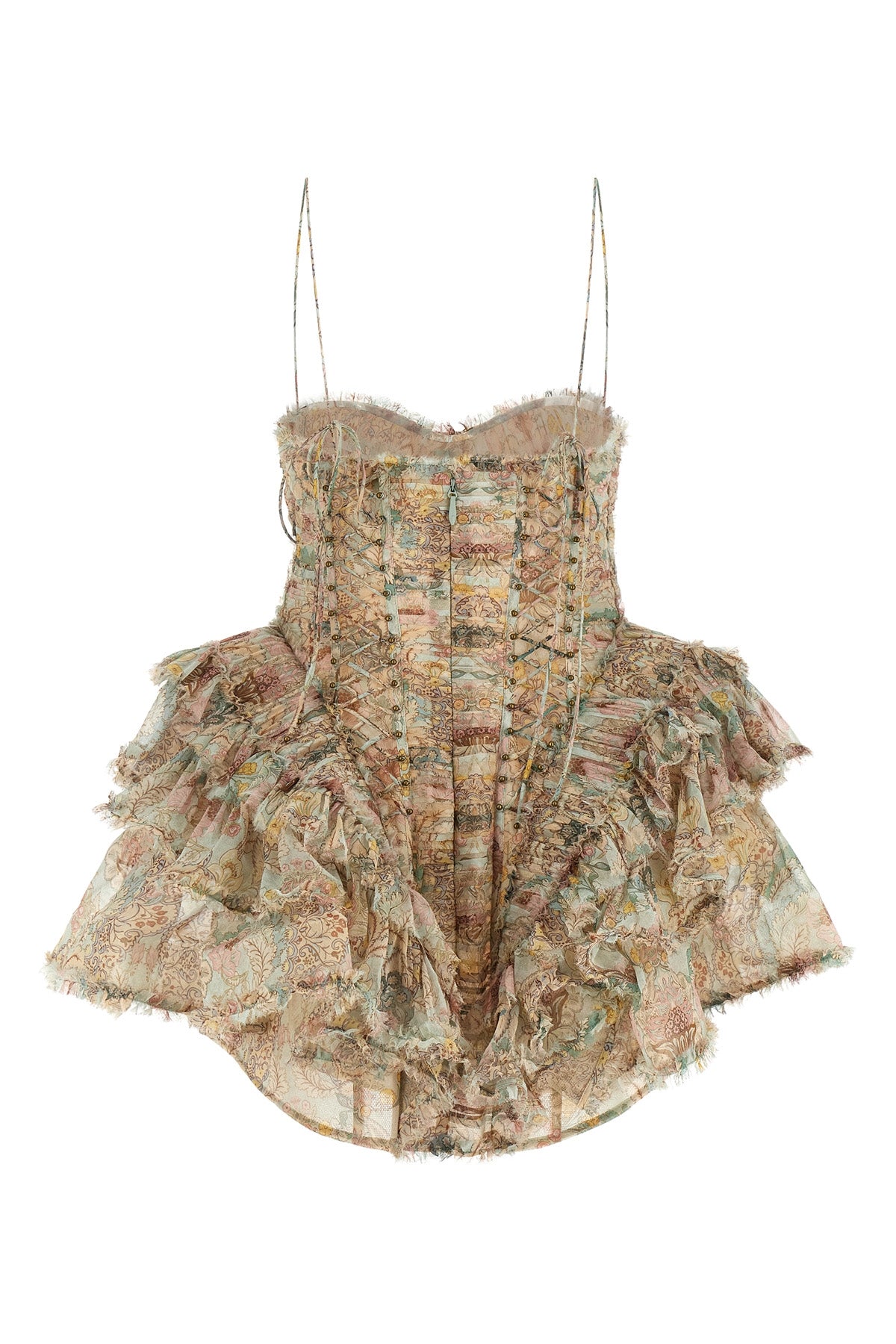 rebellion floral patterned silk mini dress
