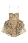 rebellion floral patterned silk mini dress
