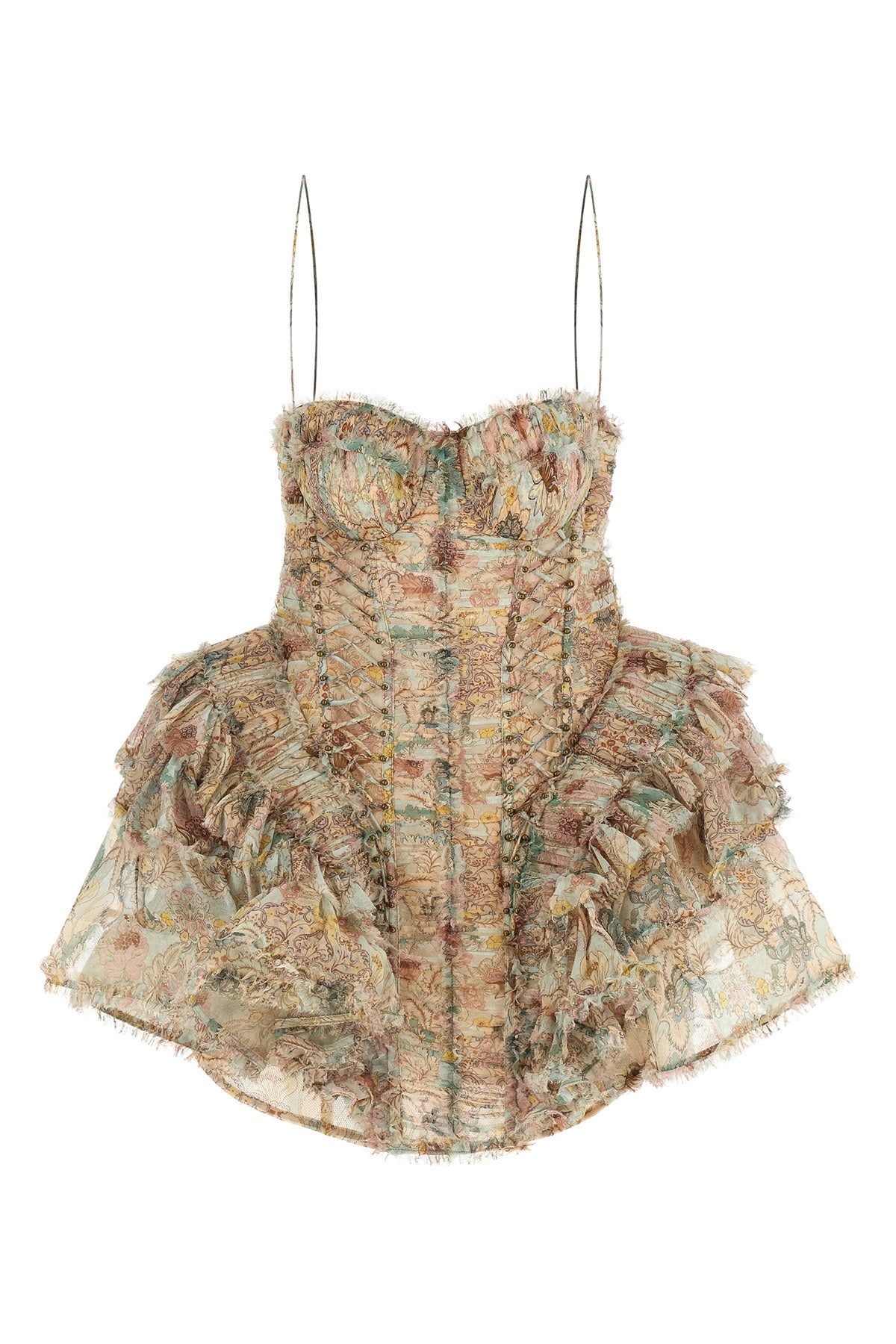 rebellion floral patterned silk mini dress