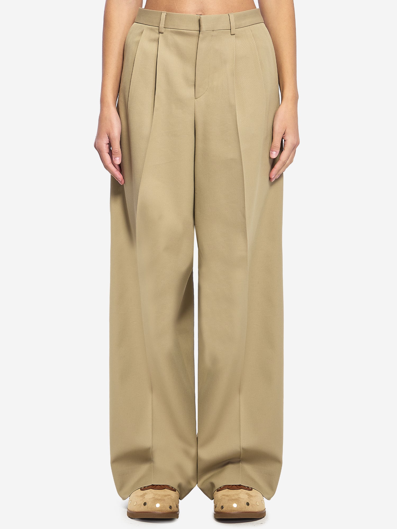 CELINE 36 pleated cotton trousers