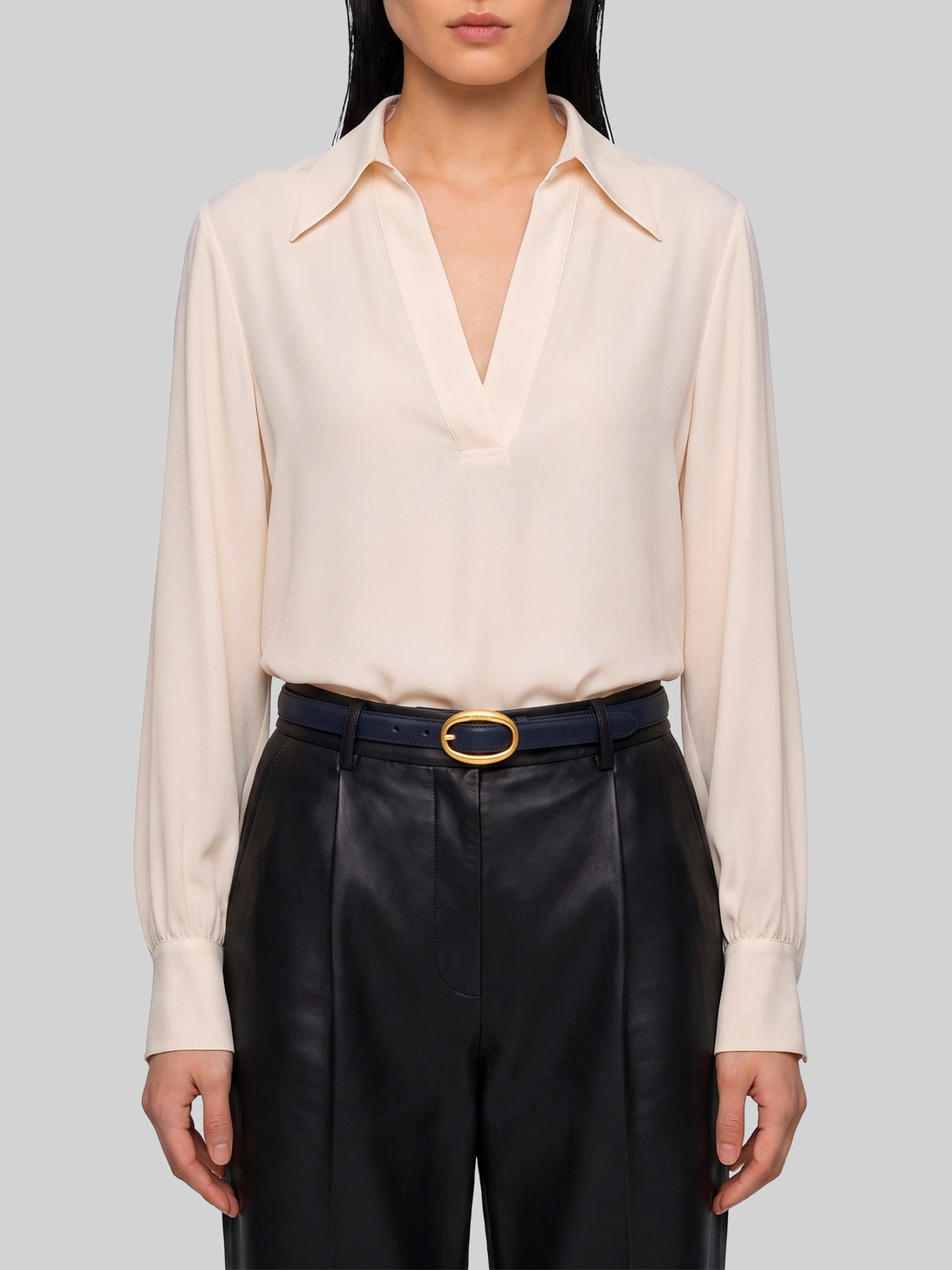 SUTTON NEW YORK 40 champagne double georgette blouse