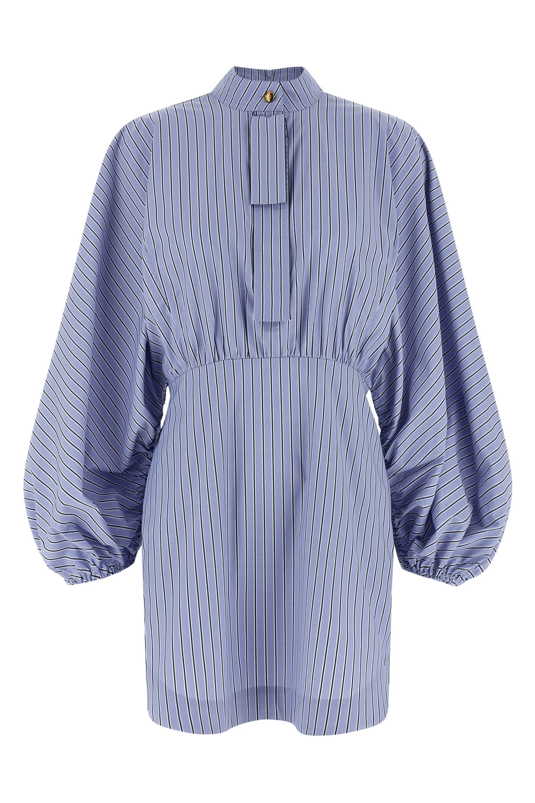 ZIMMERMANN 0 drawstring stripe mini striped cotton poplin dress