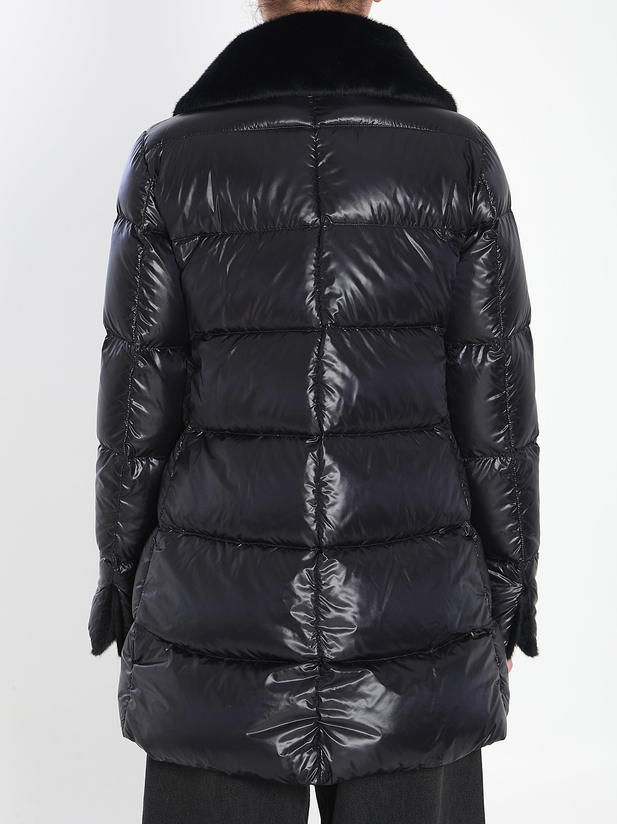 light puffer with collar fur