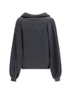 cropped shawl collar cardigan with wide sleeves