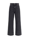 high-waisted cropped denim jeans
