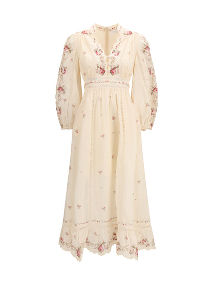 ZIMMERMANN 2 patience plunging midi dress