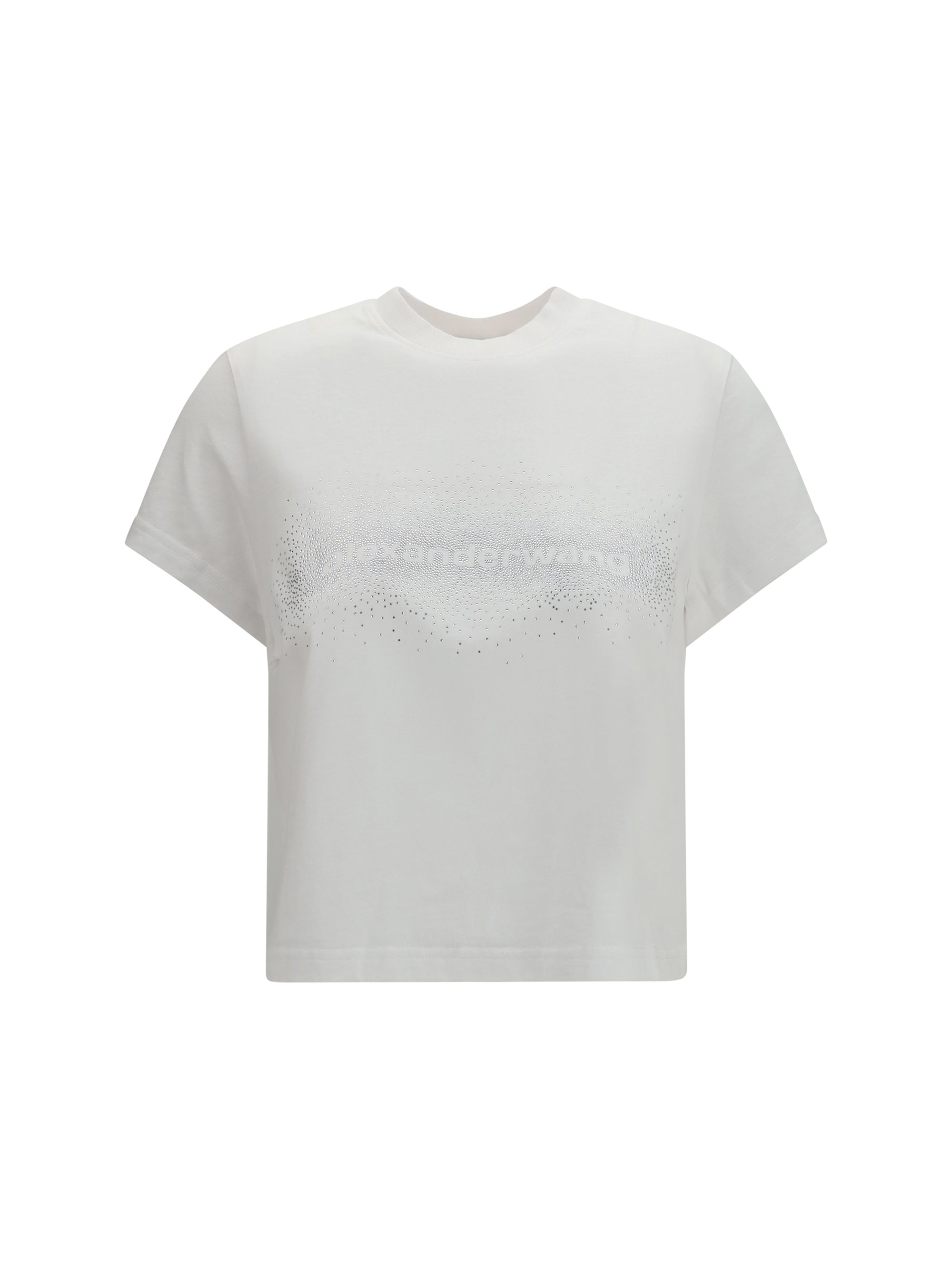 crystal hotfix logo cotton t-shirt