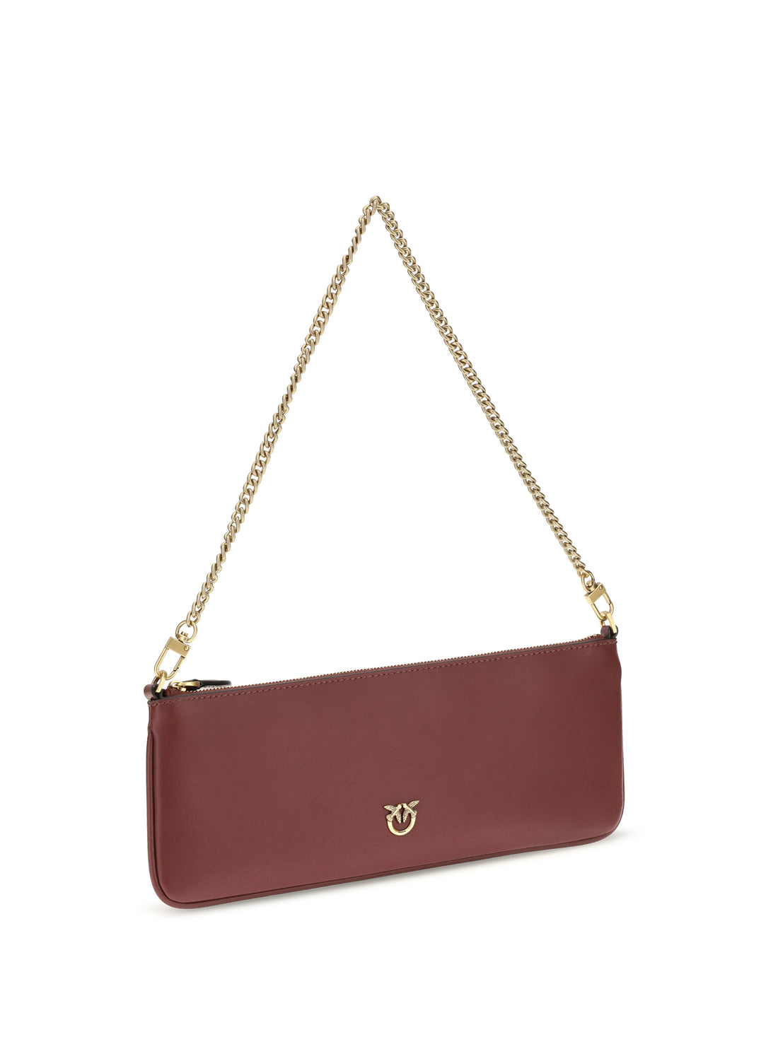 PINKO OS horizontal flat leather shoulder bag