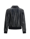 glossy leather padded jacket