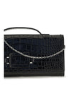 belle vivier crocodile-effect clutch