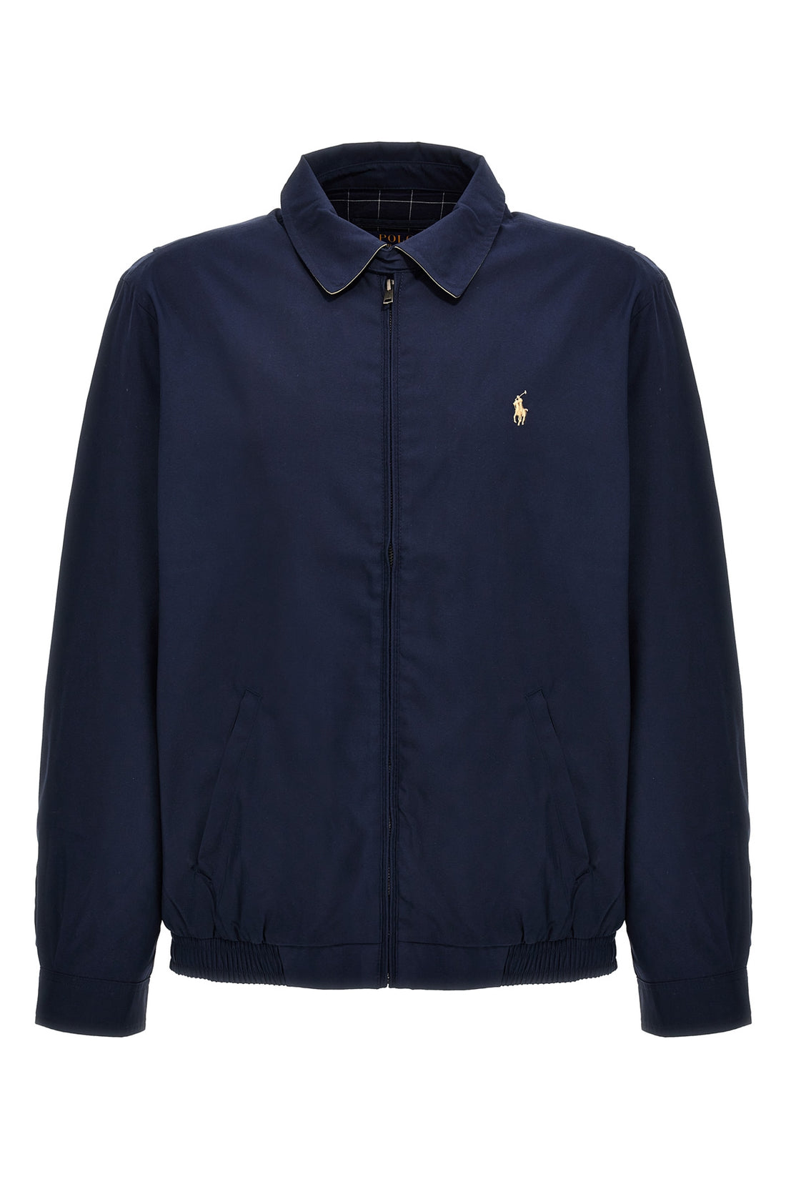 POLO RALPH LAUREN L blue polyester logo embroidery zip