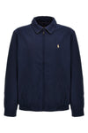 blue polyester logo embroidery zip