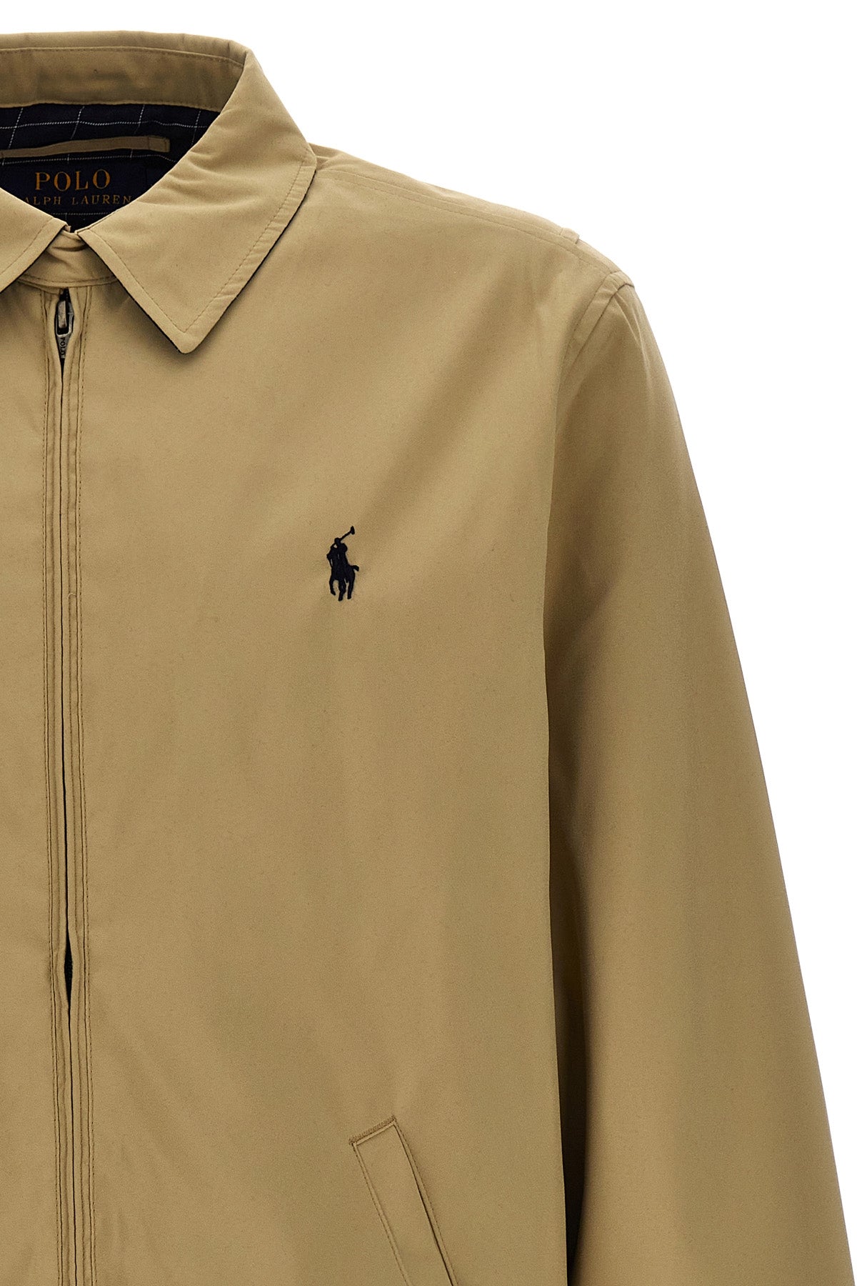 beige polyester logo embroidery