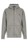 mélange cotton fleece hoodie