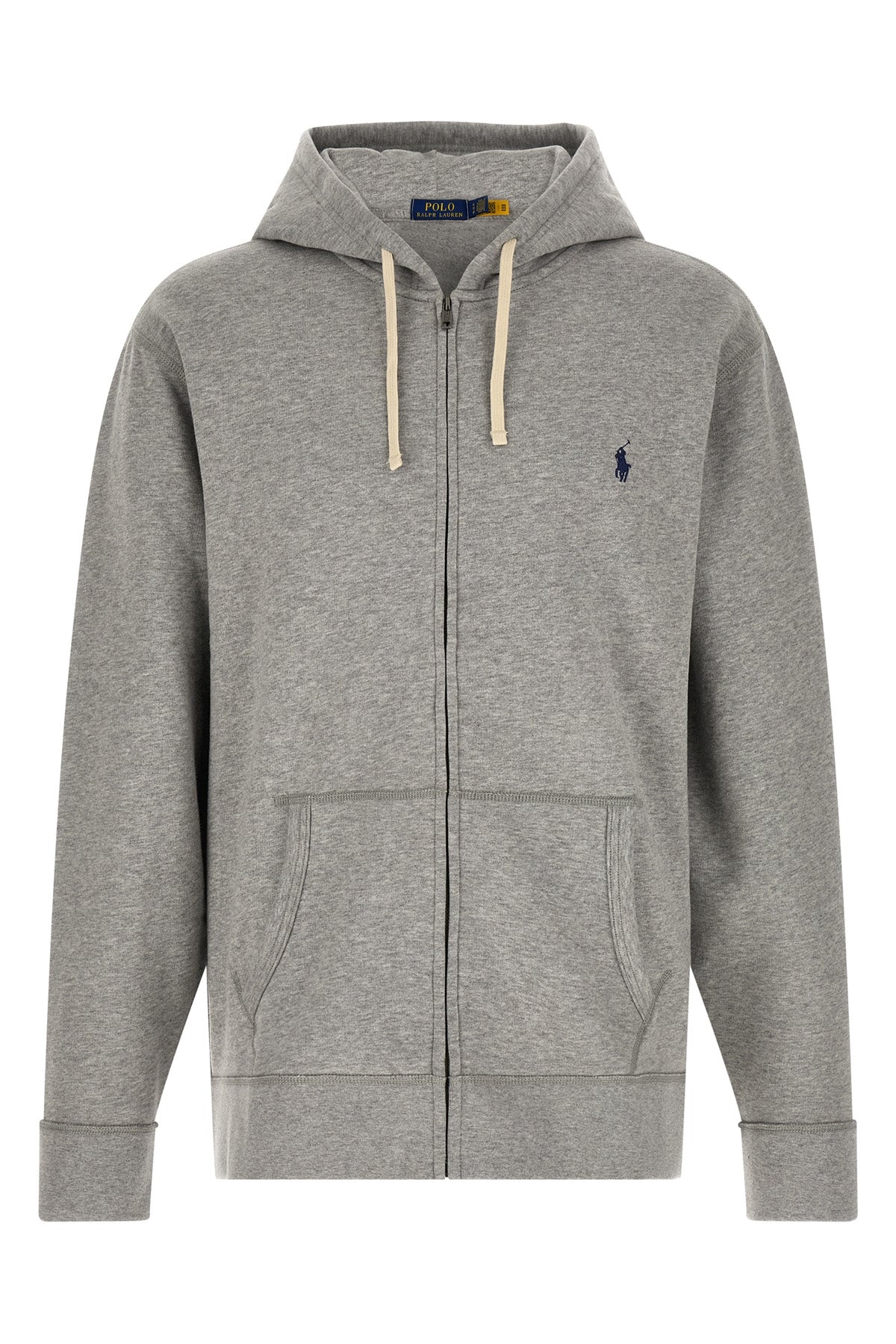 mélange cotton fleece hoodie