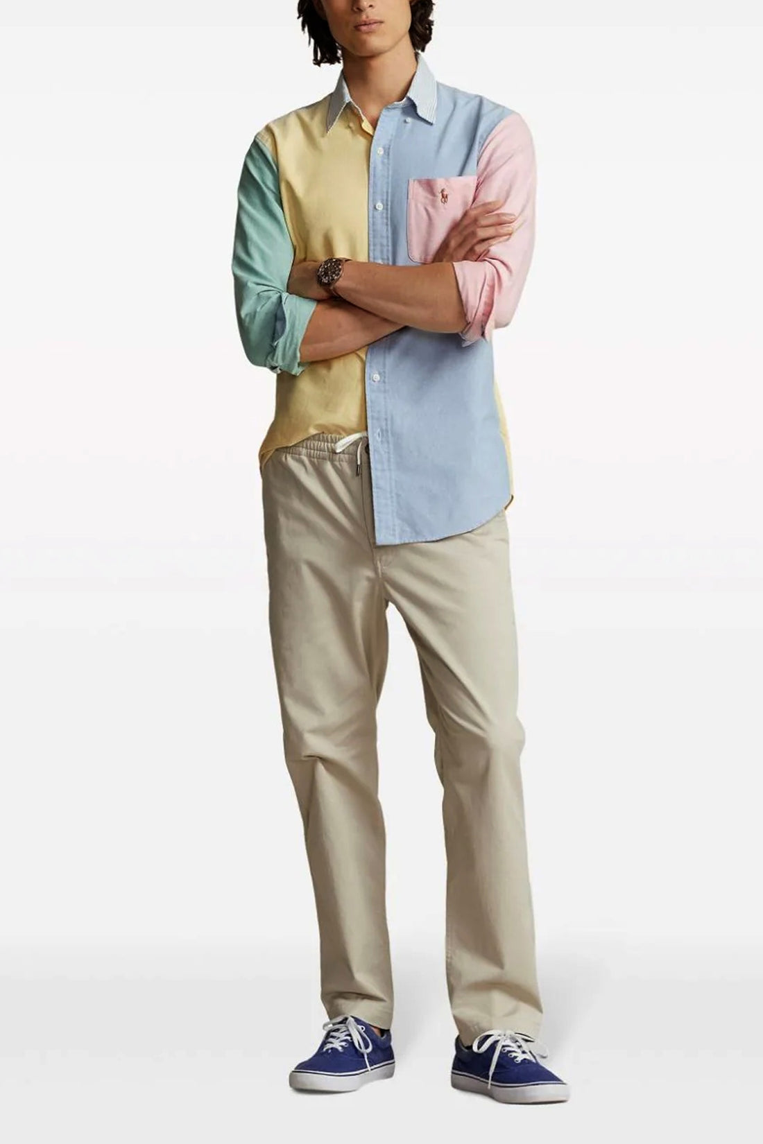 POLO RALPH LAUREN L patchwork cotton shirt
