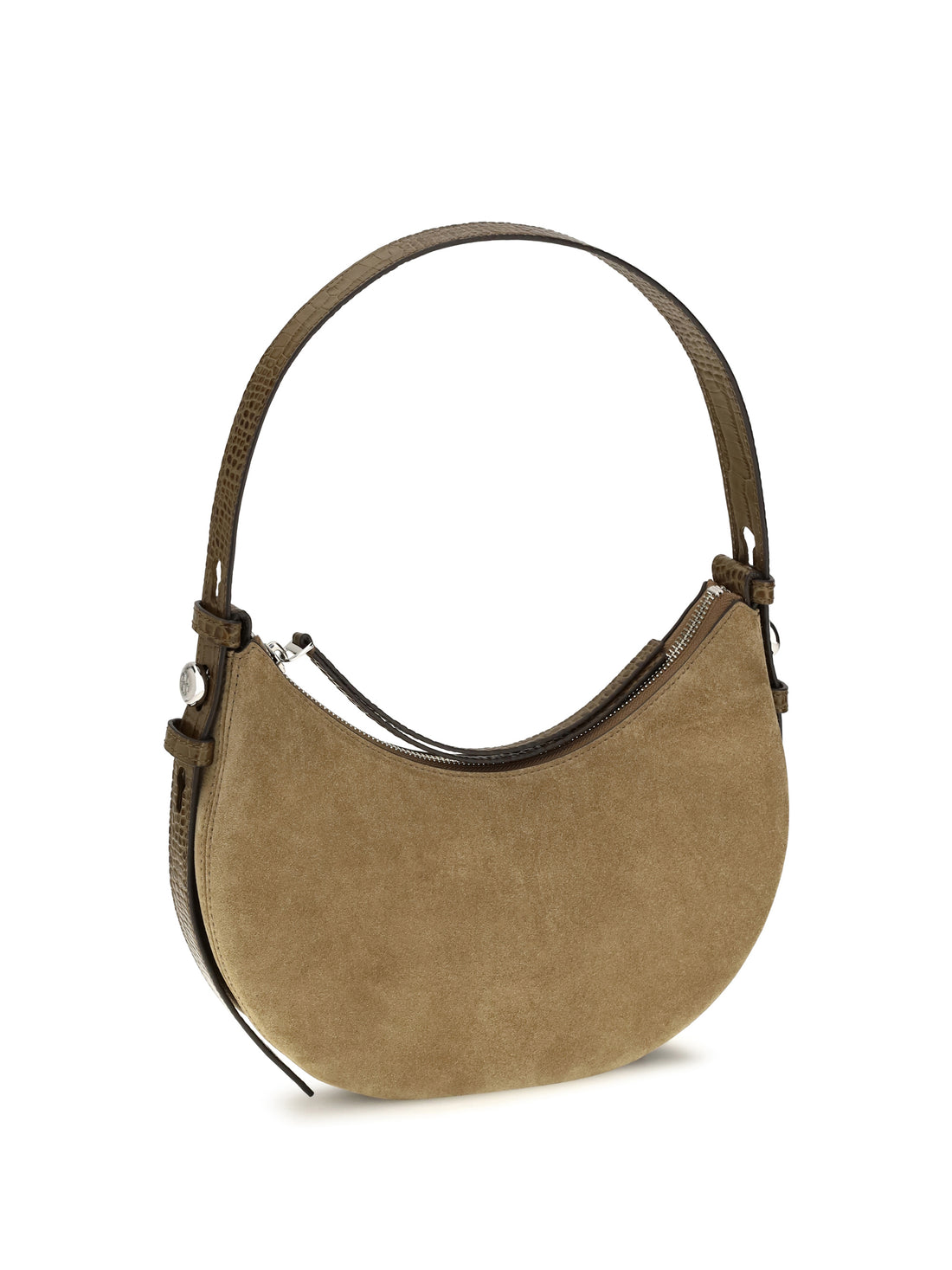 TORY BURCH OS romy suede crescent shoulder bag