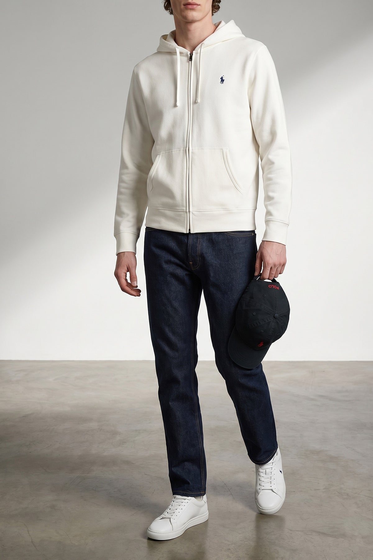 loopback effect cotton hoodie