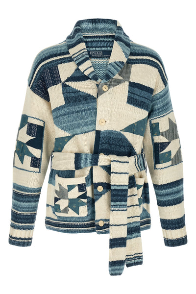 knitted cardigan inlaid