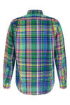 patterned linen check shirt