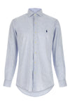 micro-striped shirt in linen and cotton blend