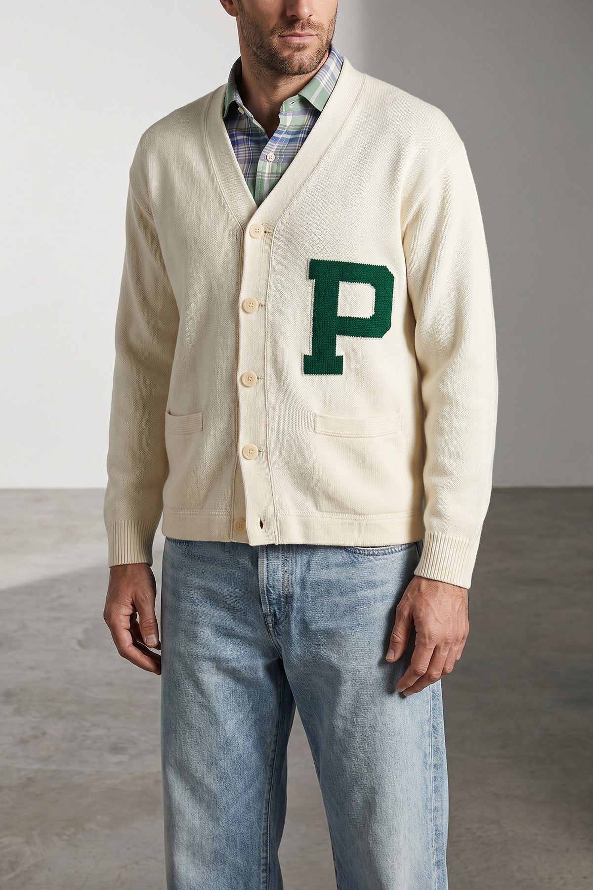 knitted cotton yarn cardigan