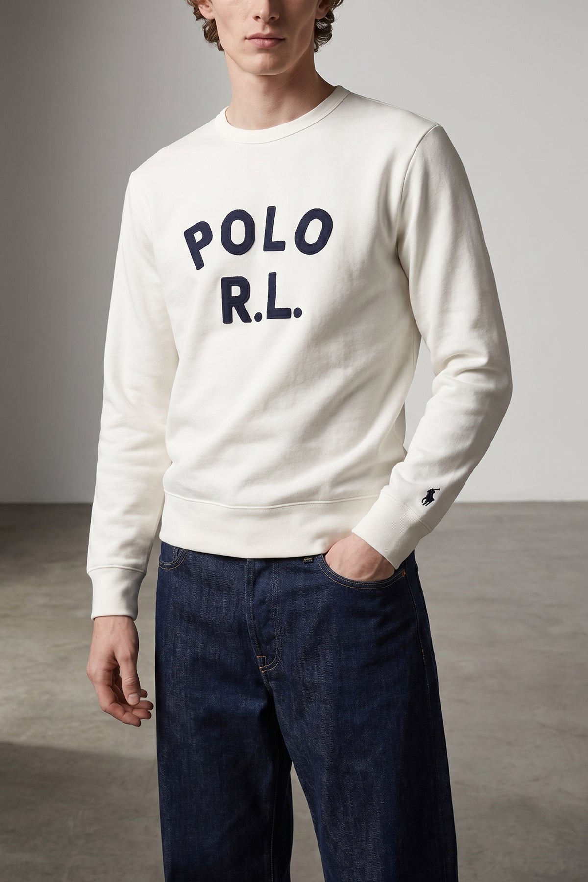 lightly brushed cotton sweatshirt