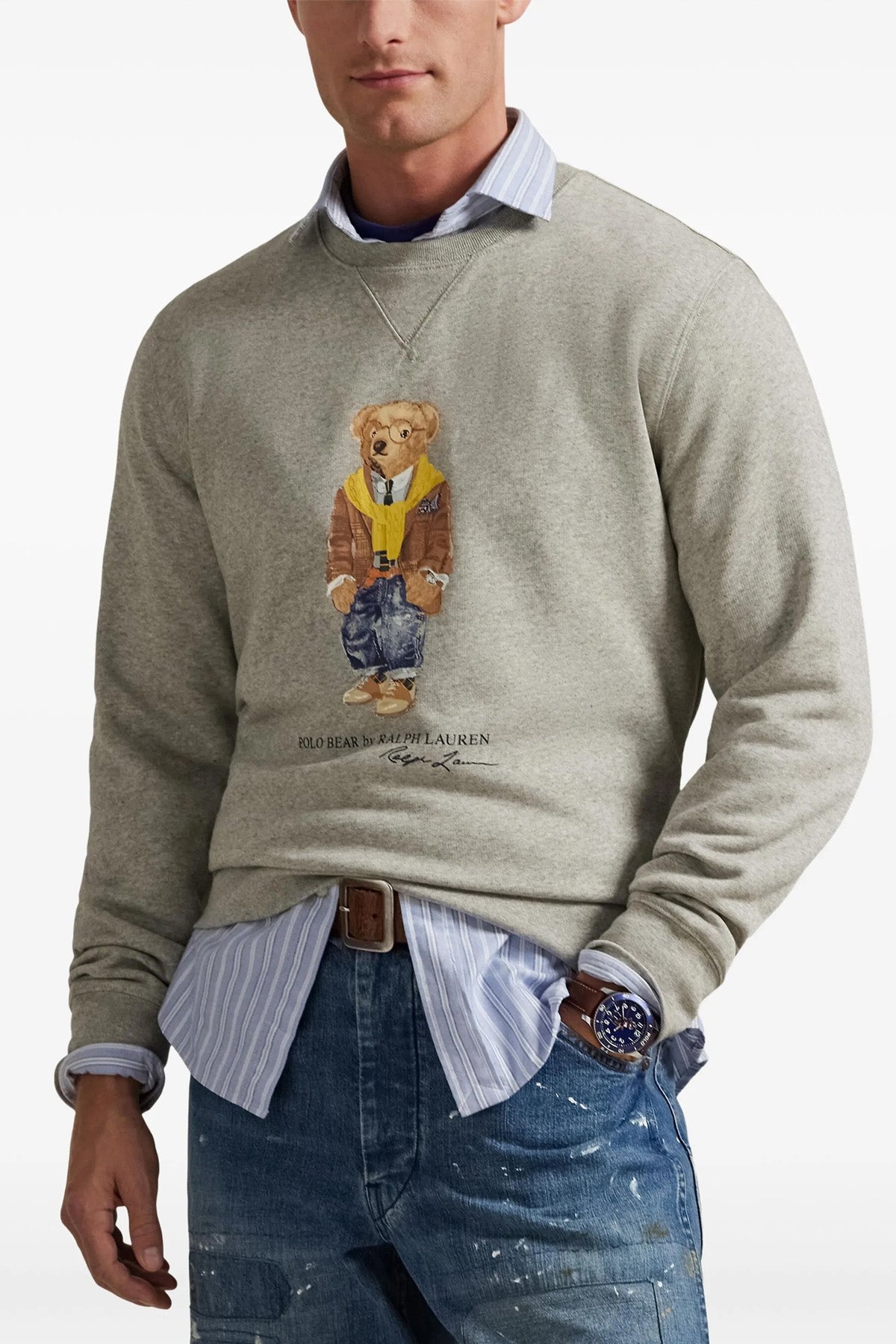 fleece mélange cotton blend sweatshirt