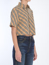 check cropped shirt