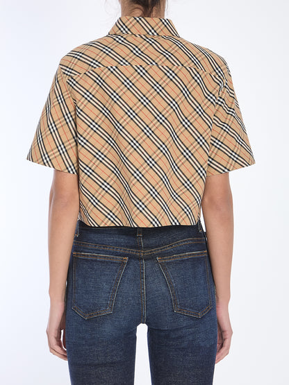 BURBERRY 6 check cropped shirt