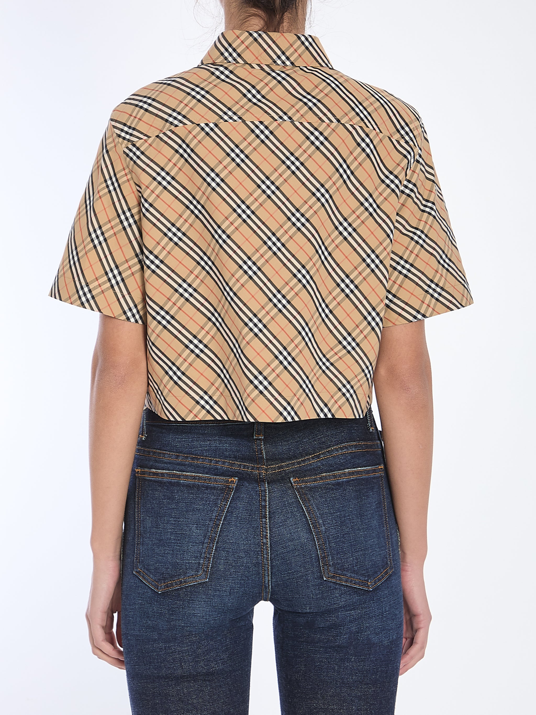 check cropped shirt