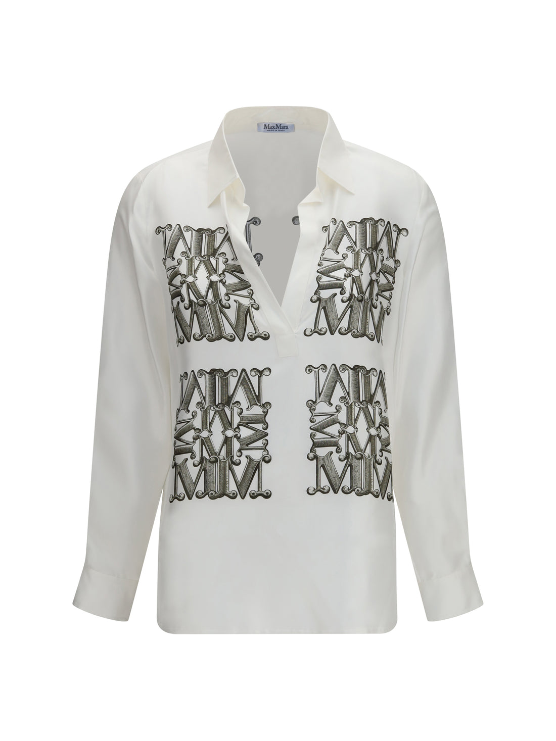 MAX MARA 40 printed silk twill shirt