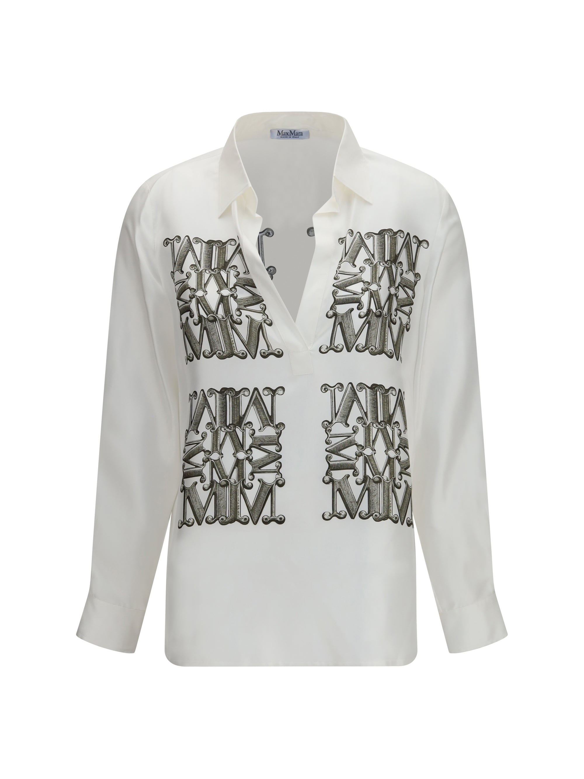 printed silk twill shirt