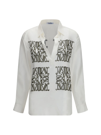 printed silk twill shirt