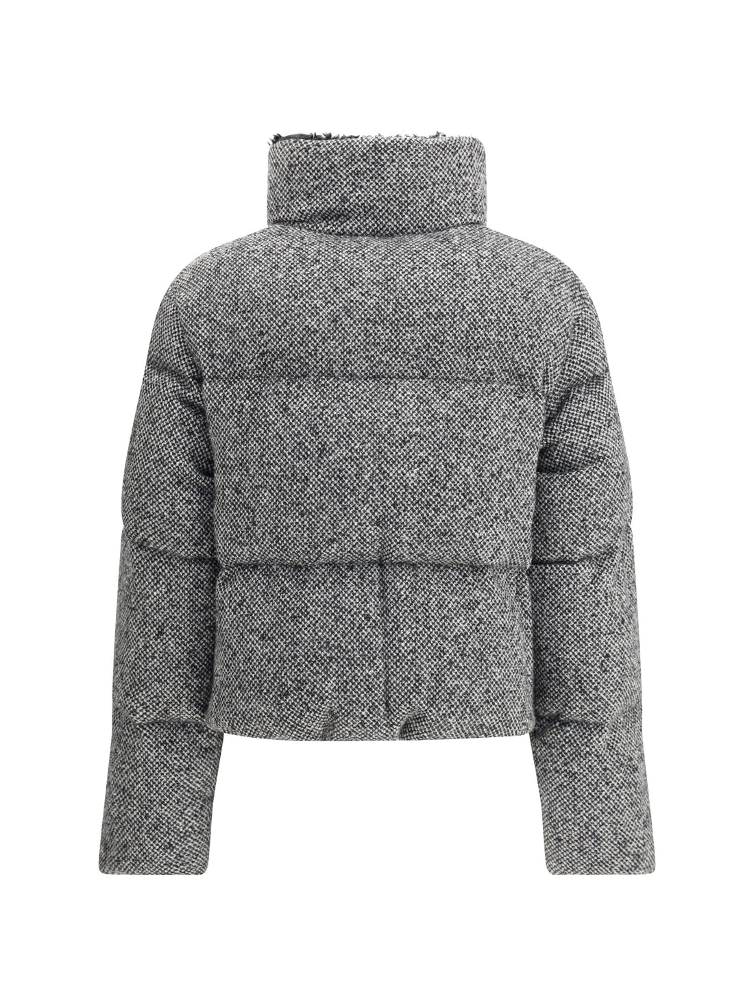 MONCLER 0 boucl? careil short down jacket in wool