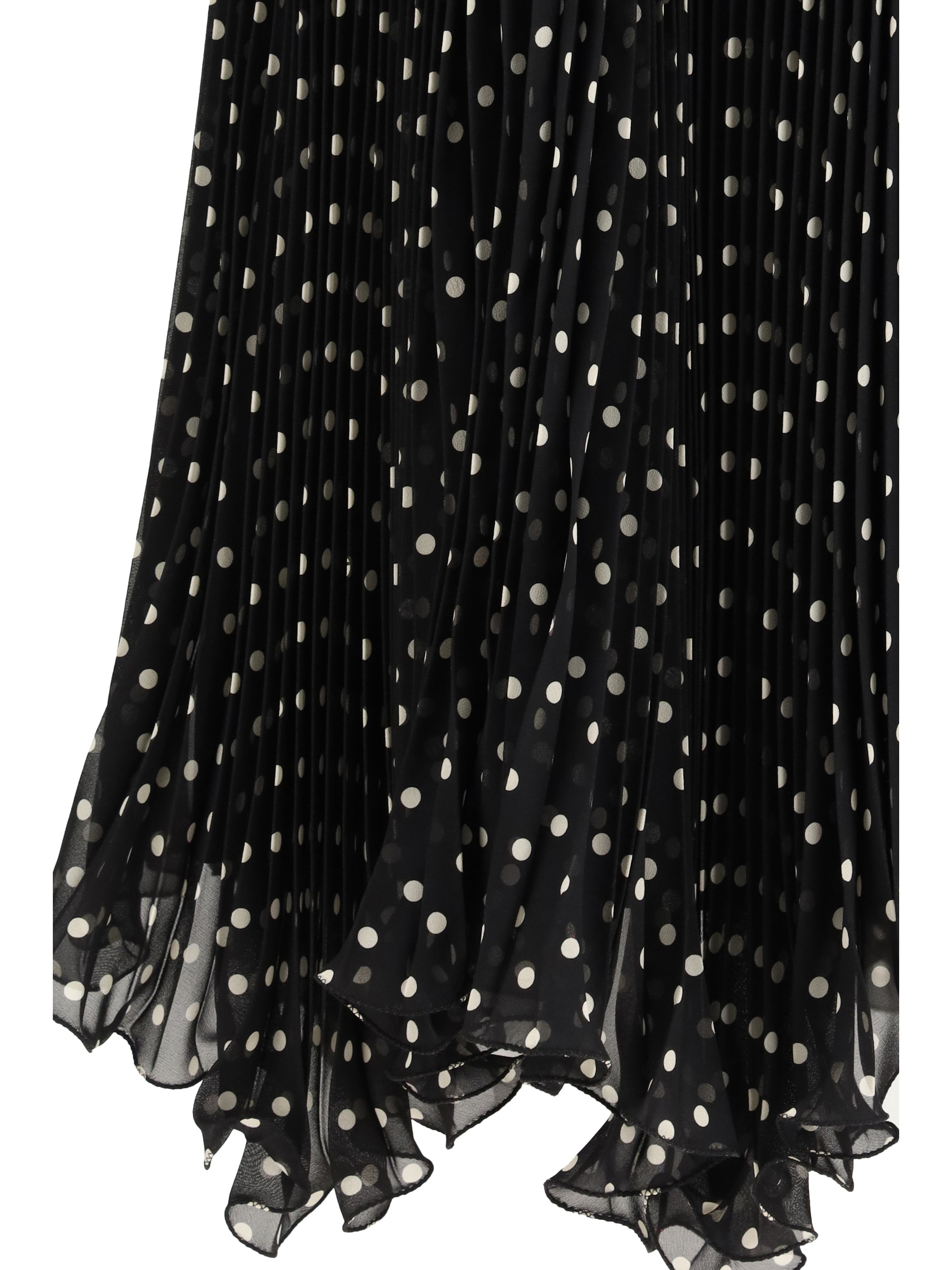 polka-dot silk skirt