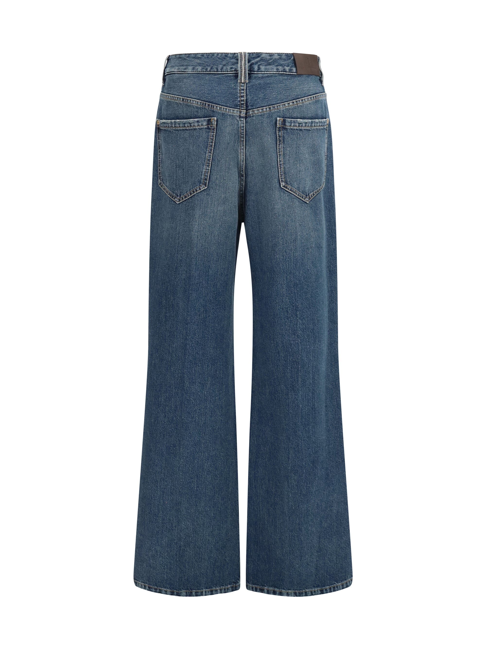 contemporary loose authentic denim pants with monili