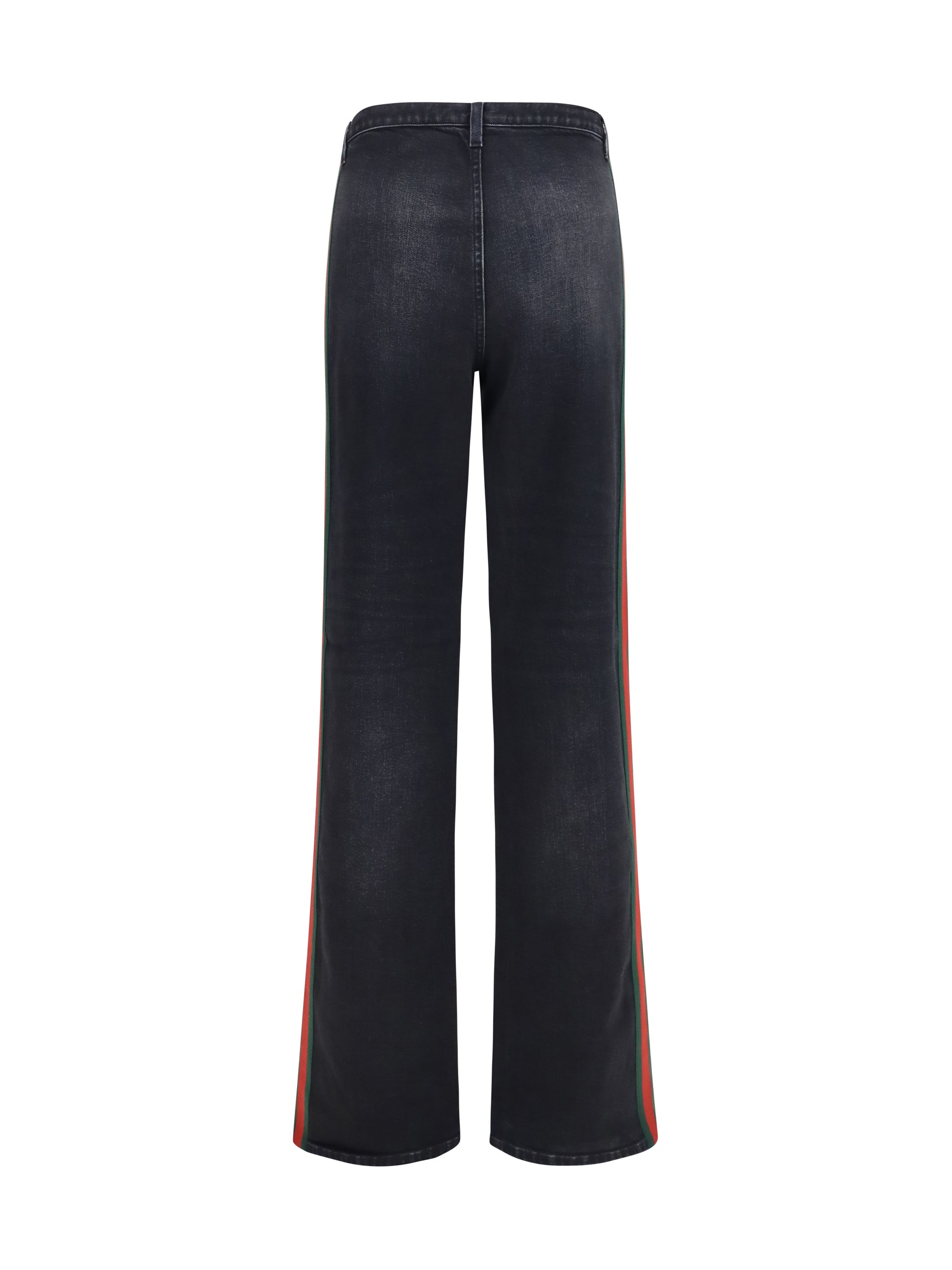 stretch cotton jeans with web stripe