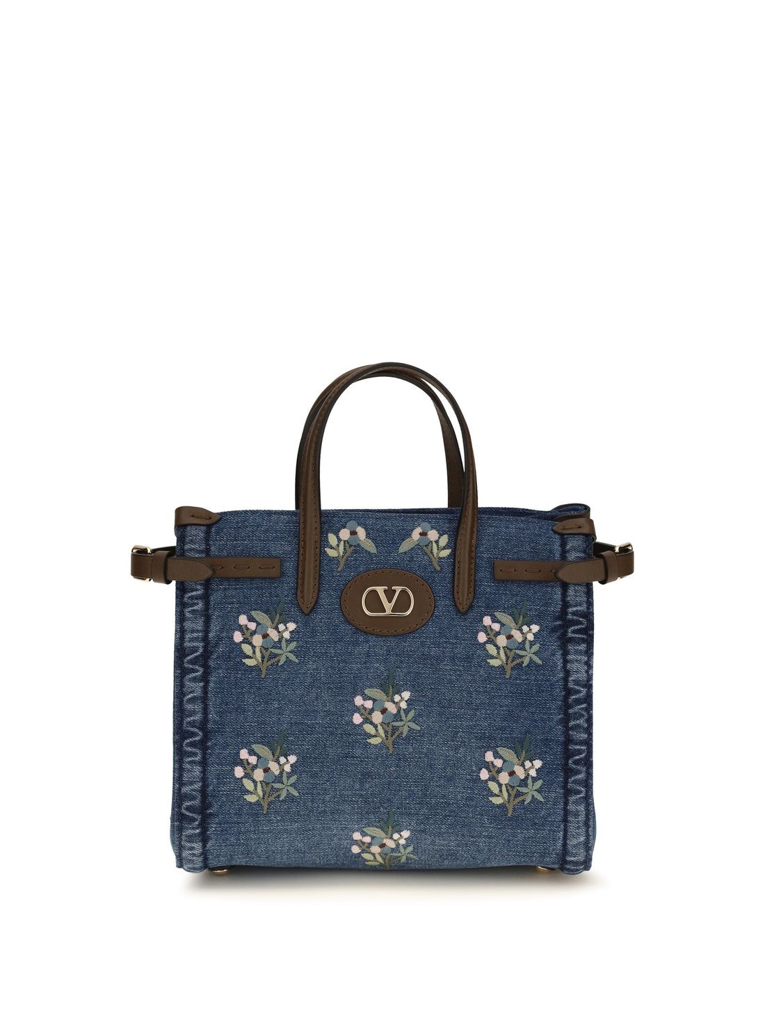 VALENTINO GARAVANI OS small antibes handbag in embroidered denim
