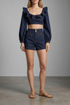 aster cotton denim top